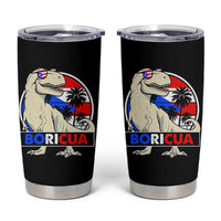 Funny Boricua Dinosaur Dino Puerto Rican Flag Hispanic Heritage Tumbler Cup - Wonder Print Shop