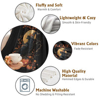 Funny Halloween F Caw F Throw Blanket Black Crow Moon Gothic Spooky Season - Wonder Print Shop