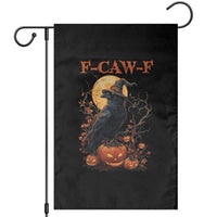 Funny Halloween F Caw F Garden Flag Black Crow Moon Gothic Spooky Season - Wonder Print Shop