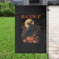 Funny Halloween F Caw F Garden Flag Black Crow Moon Gothic Spooky Season - Wonder Print Shop