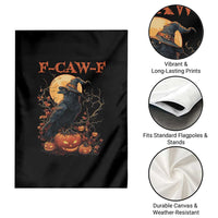 Funny Halloween F Caw F Garden Flag Black Crow Moon Gothic Spooky Season - Wonder Print Shop
