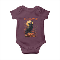Funny Halloween F Caw F Baby Onesie Black Crow Moon Gothic Spooky Season - Wonder Print Shop