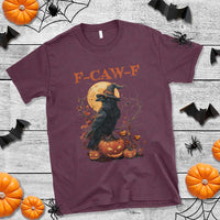 Funny Halloween F Caw F T Shirt Black Crow Moon Gothic Spooky Season - Wonder Print Shop