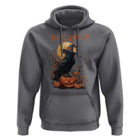 Funny Halloween F Caw F Hoodie Black Crow Moon Gothic Spooky Season - Wonder Print Shop