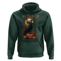 Funny Halloween F Caw F Hoodie Black Crow Moon Gothic Spooky Season - Wonder Print Shop