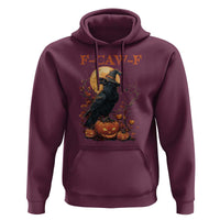 Funny Halloween F Caw F Hoodie Black Crow Moon Gothic Spooky Season - Wonder Print Shop
