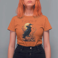 Funny Halloween F Caw F T Shirt For Women Black Crow Moon Gothic Spooky Season - Wonder Print Shop