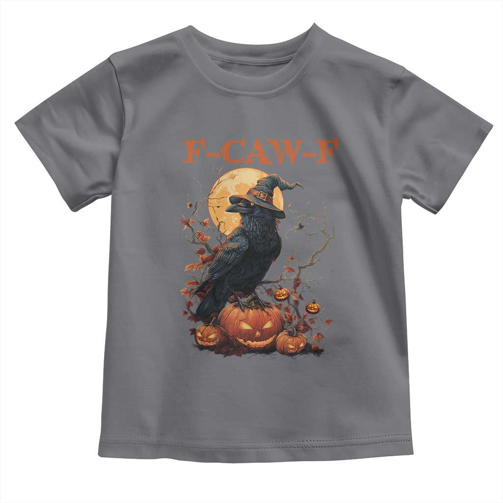 Funny Halloween F Caw F Toddler T Shirt Black Crow Moon Gothic Spooky Season - Wonder Print Shop