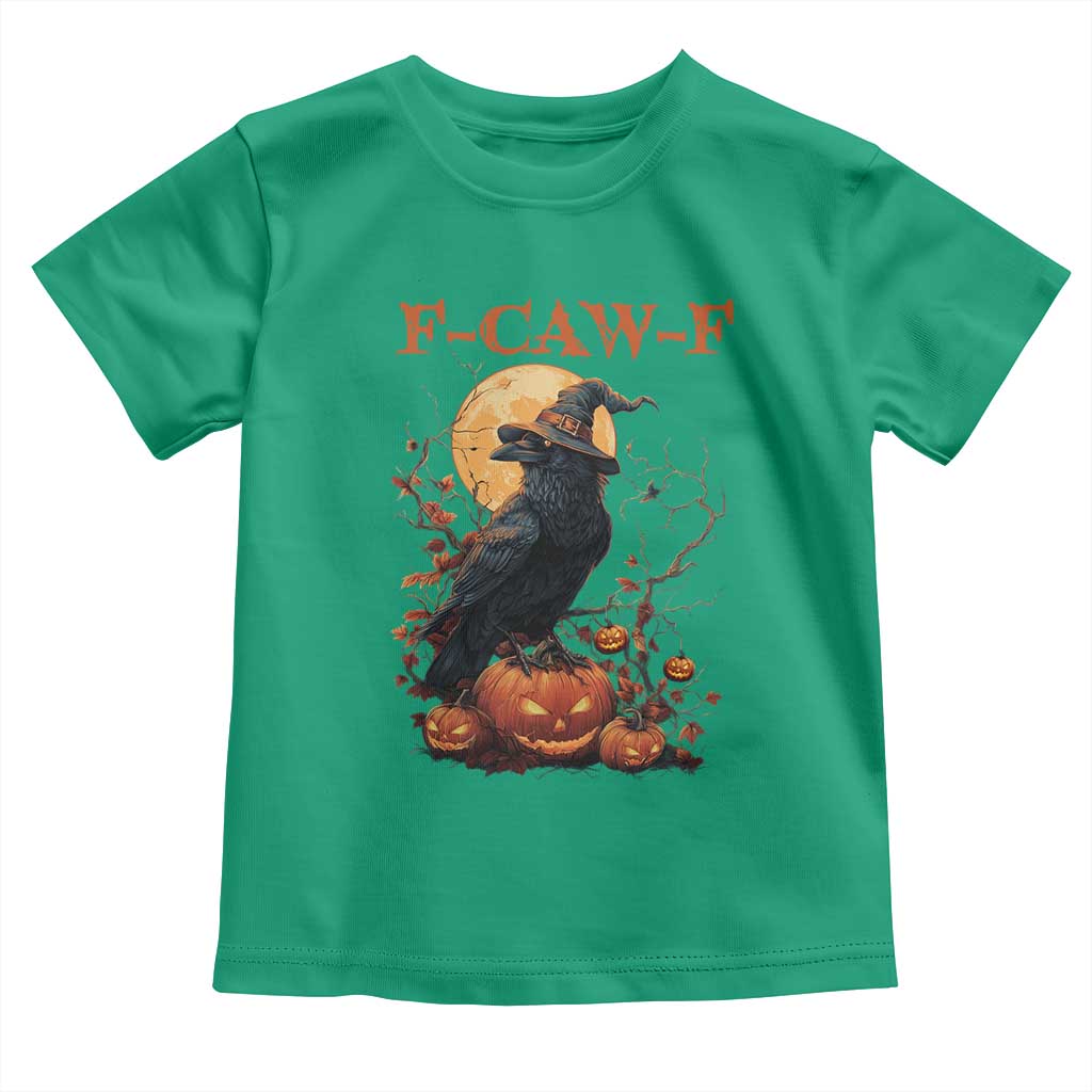 Funny Halloween F Caw F Toddler T Shirt Black Crow Moon Gothic Spooky Season - Wonder Print Shop