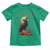 Funny Halloween F Caw F Toddler T Shirt Black Crow Moon Gothic Spooky Season - Wonder Print Shop
