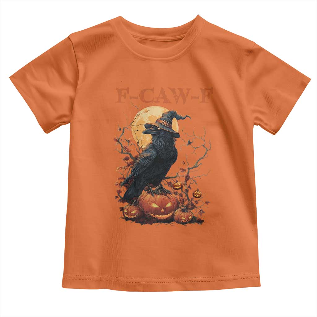 Funny Halloween F Caw F Toddler T Shirt Black Crow Moon Gothic Spooky Season - Wonder Print Shop
