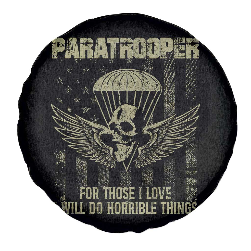 Military Paratrooper Spare Tire Cover For Those I Love I Will Do Horrible Things Airborne Soldier - Wonder Print Shop