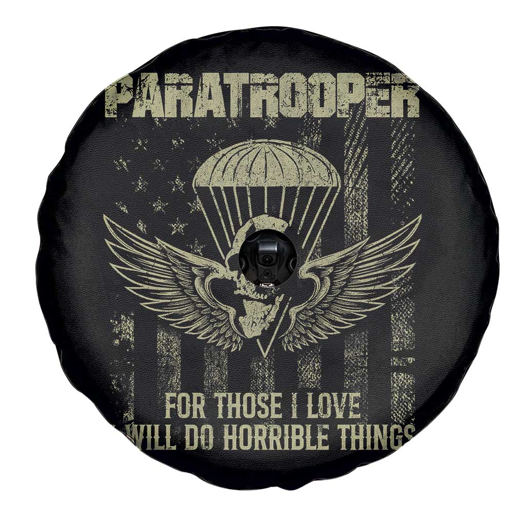 Military Paratrooper Spare Tire Cover For Those I Love I Will Do Horrible Things Airborne Soldier - Wonder Print Shop