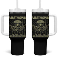 Military Paratrooper Tumbler With Handle For Those I Love I Will Do Horrible Things Airborne Soldier - Wonder Print Shop