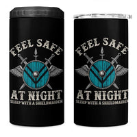 Funny Feel Safe At Night Sleep With A Shieldmaiden 4 in 1 Can Cooler Tumbler Viking Pride - Wonder Print Shop