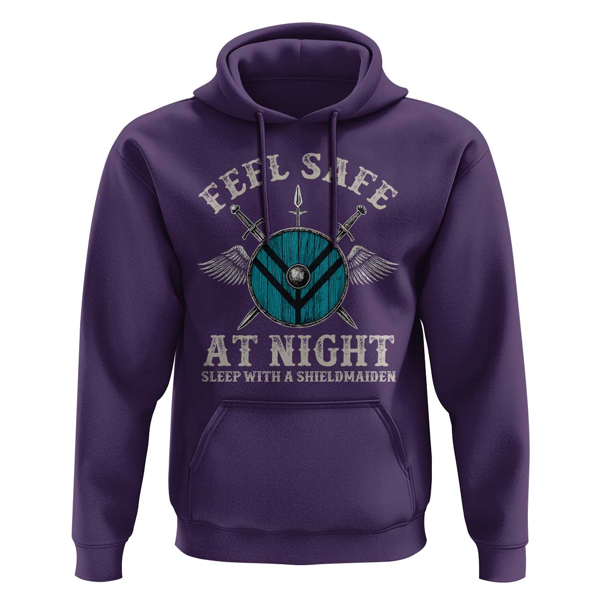 Funny Feel Safe At Night Sleep With A Shieldmaiden Hoodie Viking Pride - Wonder Print Shop