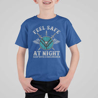 Funny Feel Safe At Night Sleep With A Shieldmaiden T Shirt For Kid Viking Pride - Wonder Print Shop