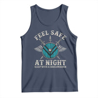 Funny Feel Safe At Night Sleep With A Shieldmaiden Tank Top Viking Pride - Wonder Print Shop