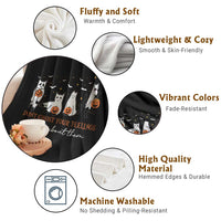 Halloween School Counselor Throw Blanket Don't Ghost Your Feelings Talk About Them Ghost Cats - Wonder Print Shop