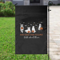 Halloween School Counselor Garden Flag Don't Ghost Your Feelings Talk About Them Ghost Cats - Wonder Print Shop