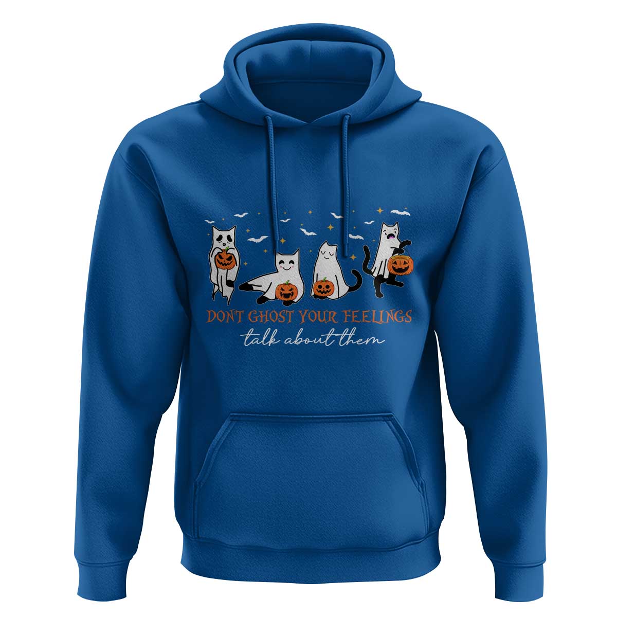 Halloween School Counselor Hoodie Don't Ghost Your Feelings Talk About Them Ghost Cats