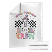 Funny Halloween Behavior Analyst Throw Blanket Boo-Havior Retro Ghost Witch ABA RBT - Wonder Print Shop