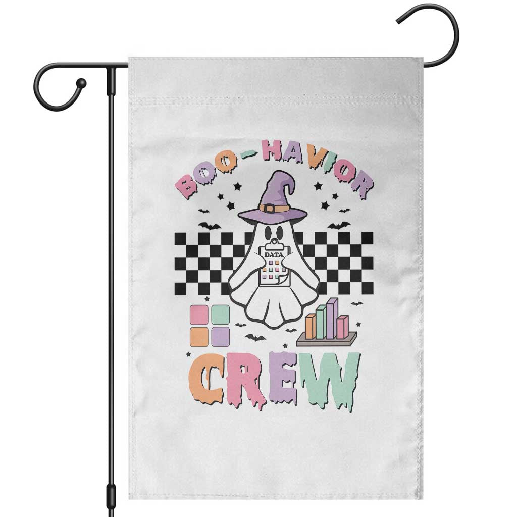 Funny Halloween Behavior Analyst Garden Flag Boo-Havior Retro Ghost Witch ABA RBT - Wonder Print Shop