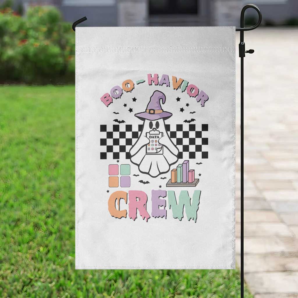Funny Halloween Behavior Analyst Garden Flag Boo-Havior Retro Ghost Witch ABA RBT - Wonder Print Shop