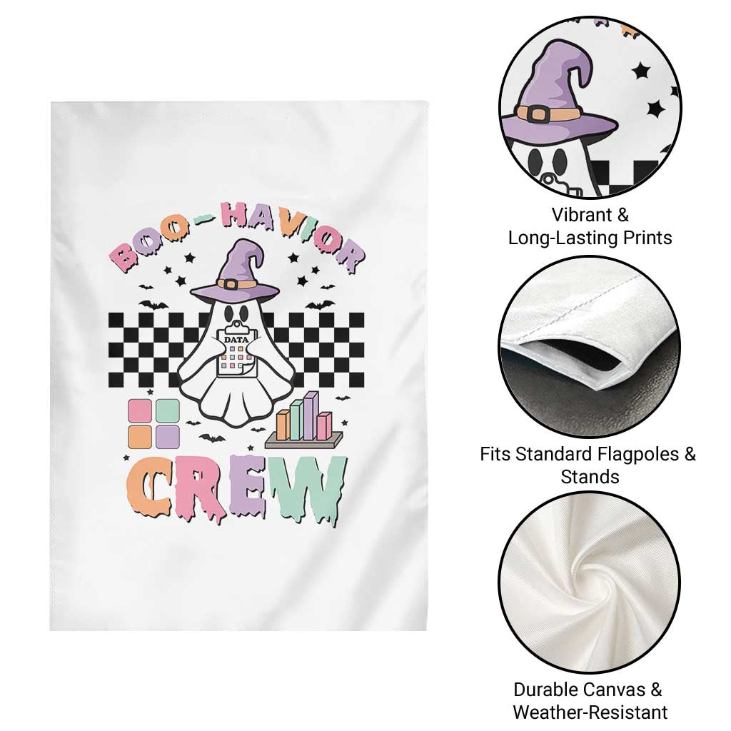 Funny Halloween Behavior Analyst Garden Flag Boo-Havior Retro Ghost Witch ABA RBT - Wonder Print Shop