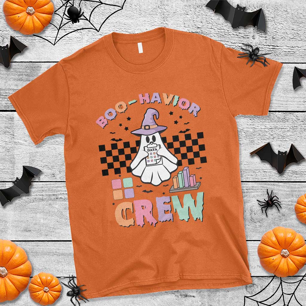 Funny Halloween Behavior Analyst T Shirt Boo-Havior Retro Ghost Witch ABA RBT - Wonder Print Shop