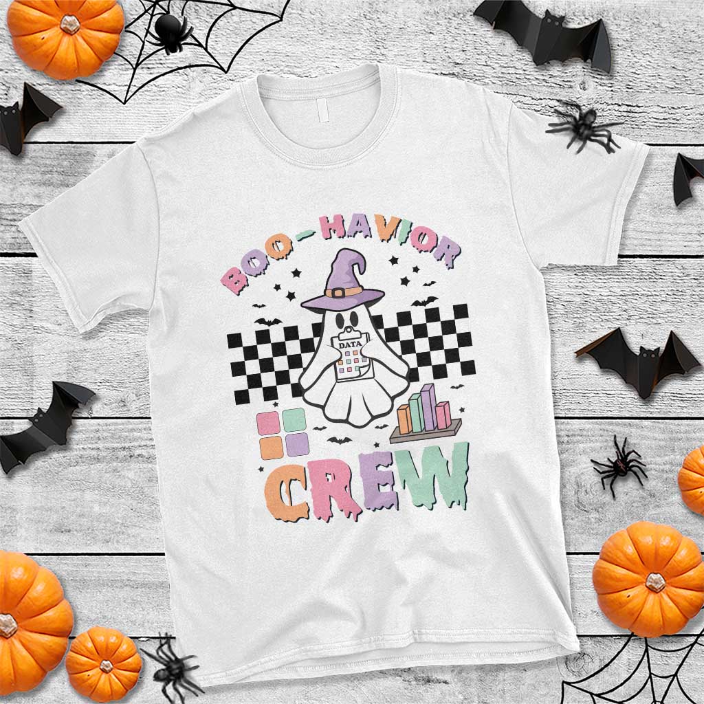 Funny Halloween Behavior Analyst T Shirt Boo-Havior Retro Ghost Witch ABA RBT - Wonder Print Shop
