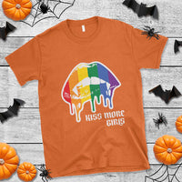 LGBT Lesbian Halloween T Shirt Kiss More Girls Rainbow Vampire Lips - Wonder Print Shop