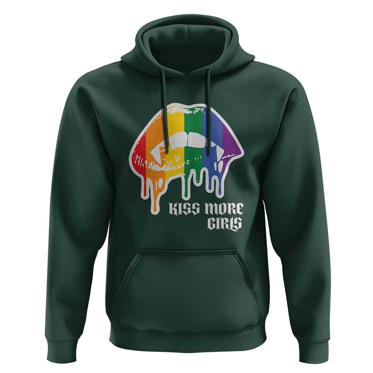 LGBT Lesbian Halloween Hoodie Kiss More Girls Rainbow Vampire Lips