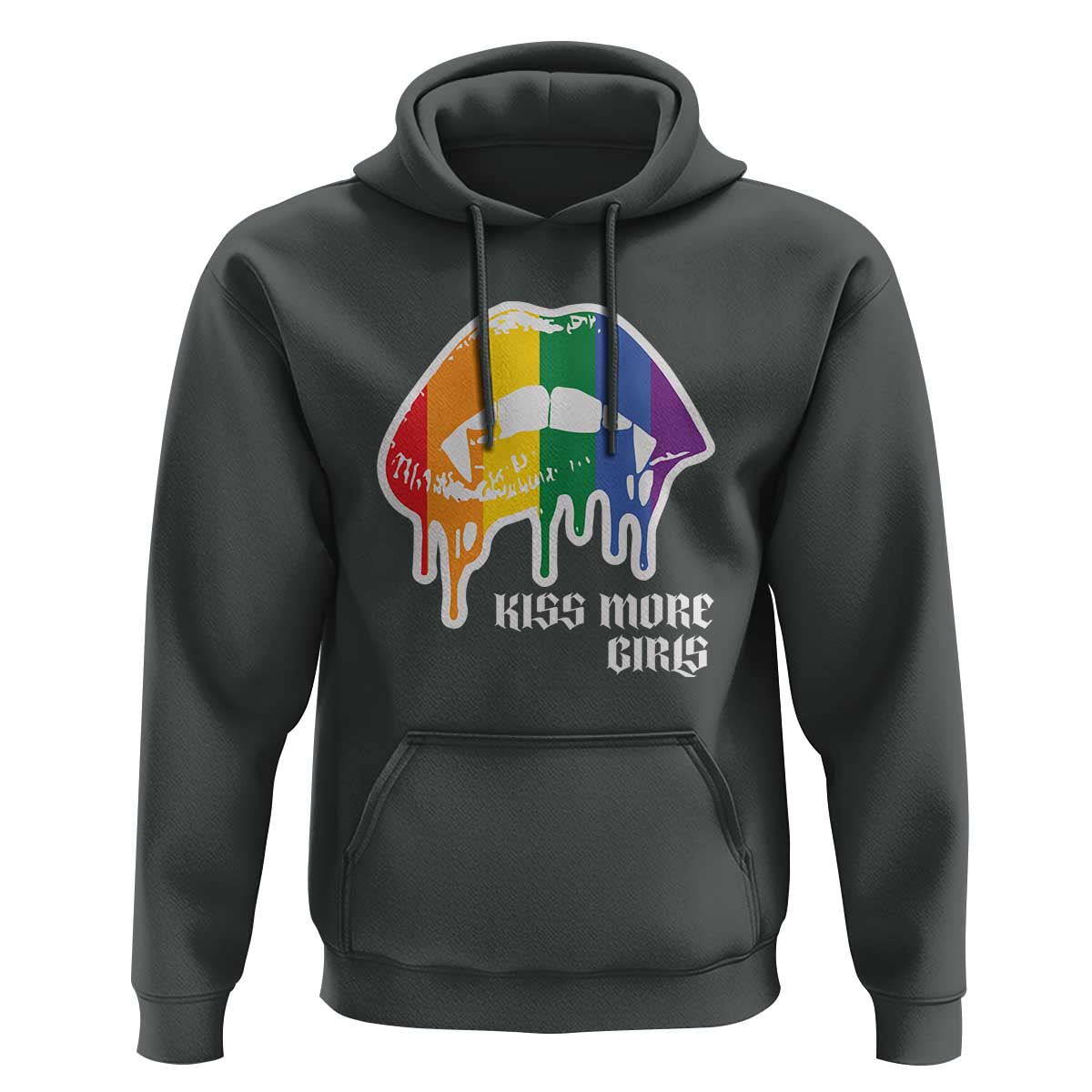 LGBT Lesbian Halloween Hoodie Kiss More Girls Rainbow Vampire Lips