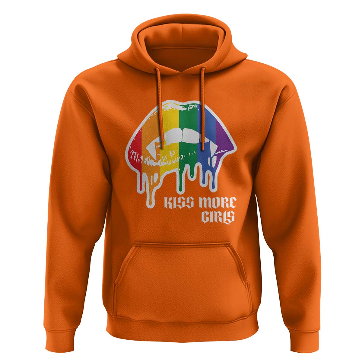 LGBT Lesbian Halloween Hoodie Kiss More Girls Rainbow Vampire Lips