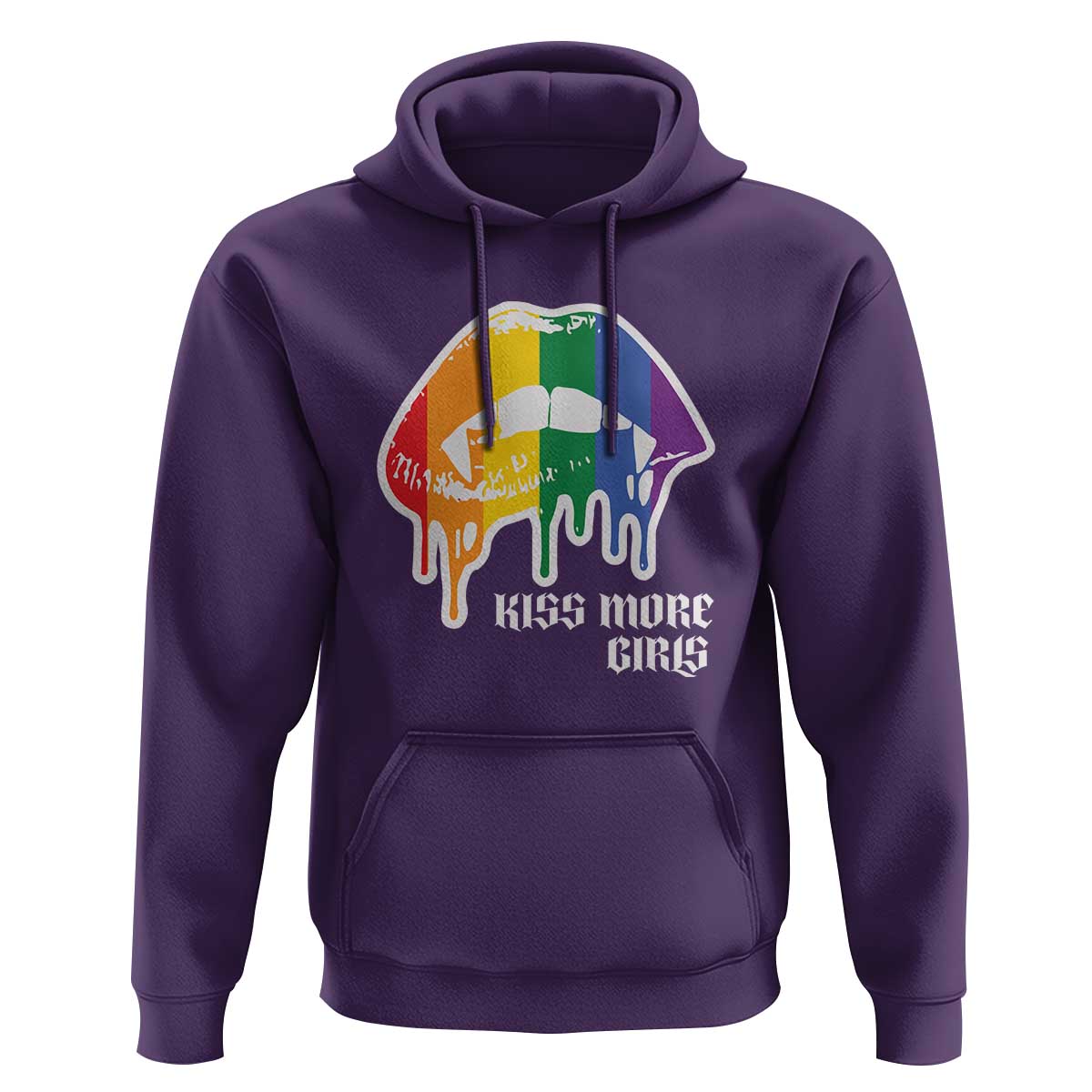 LGBT Lesbian Halloween Hoodie Kiss More Girls Rainbow Vampire Lips