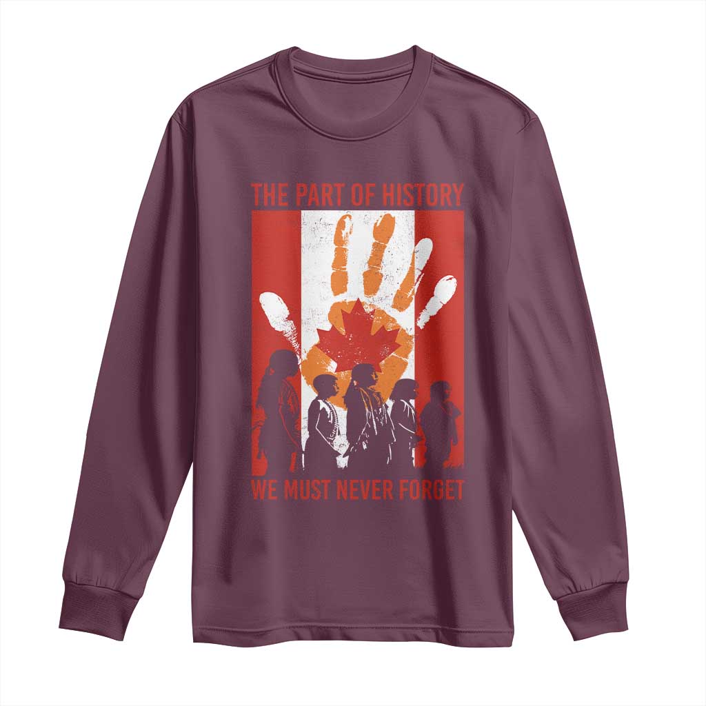 Indigenous Children Long Sleeve Shirt The Part Of History We Must Never Forget Canada - Wonder Print Shop