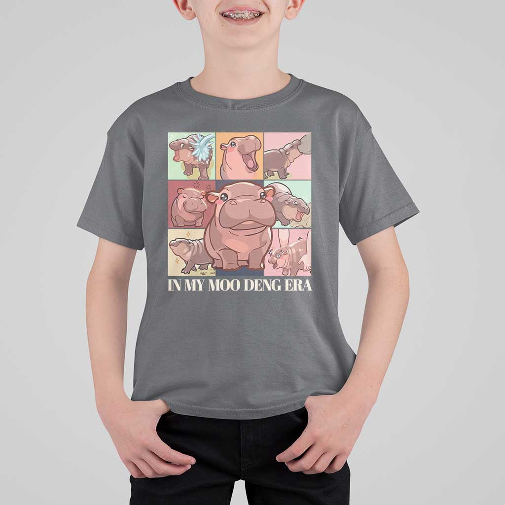 In My Moo Deng Era T Shirt For Kid Cute Hippo Zoo Meme Baby Pygmy - Wonder Print Shop