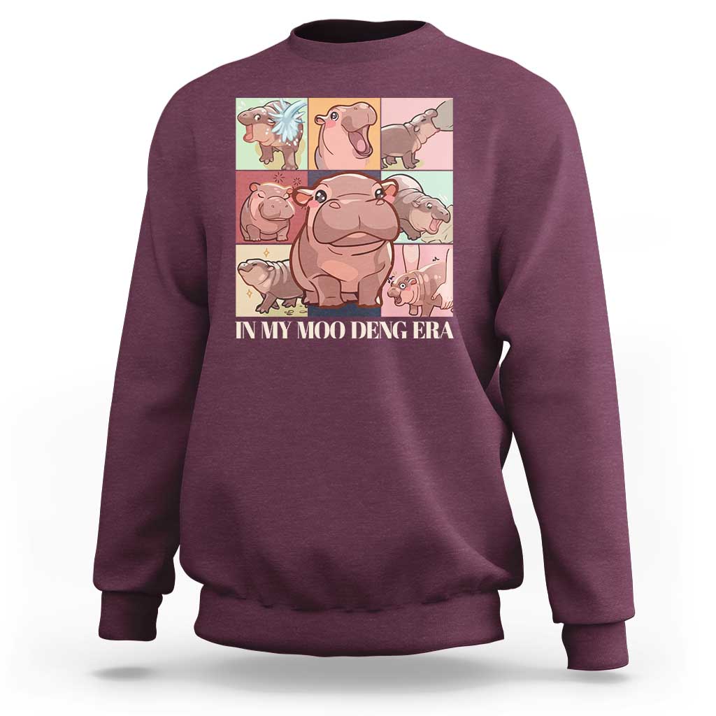 In My Moo Deng Era Sweatshirt Cute Hippo Zoo Meme Baby Pygmy - Wonder Print Shop