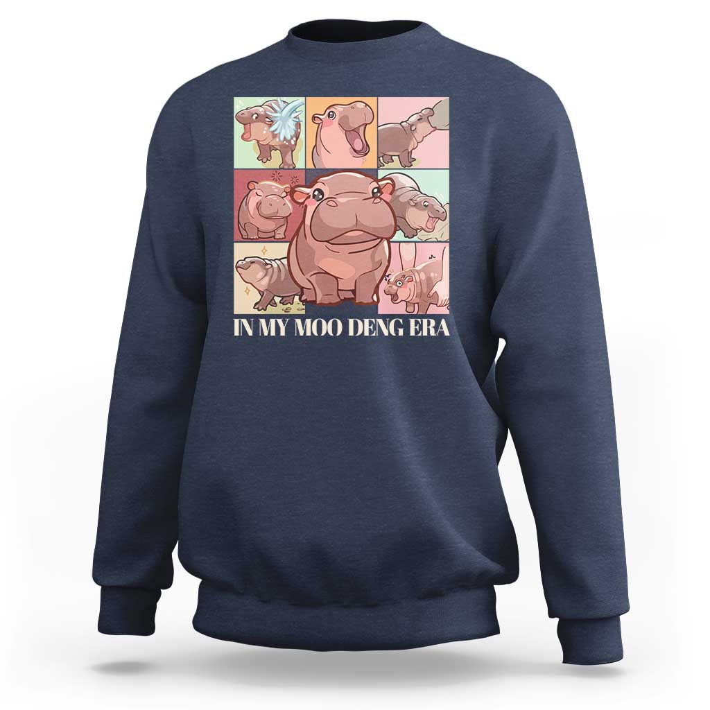 In My Moo Deng Era Sweatshirt Cute Hippo Zoo Meme Baby Pygmy - Wonder Print Shop