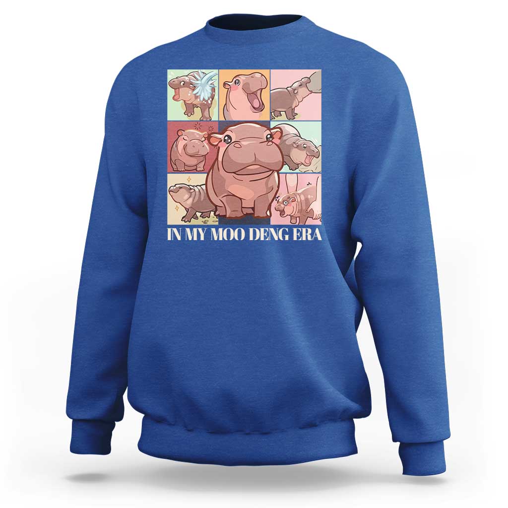 In My Moo Deng Era Sweatshirt Cute Hippo Zoo Meme Baby Pygmy - Wonder Print Shop