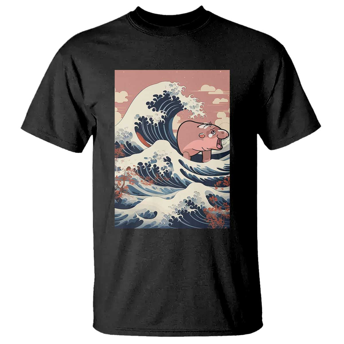 Funny Moo Deng T Shirt Cute Hippo Zoo Meme Baby Pygmy Tsunami - Wonder Print Shop