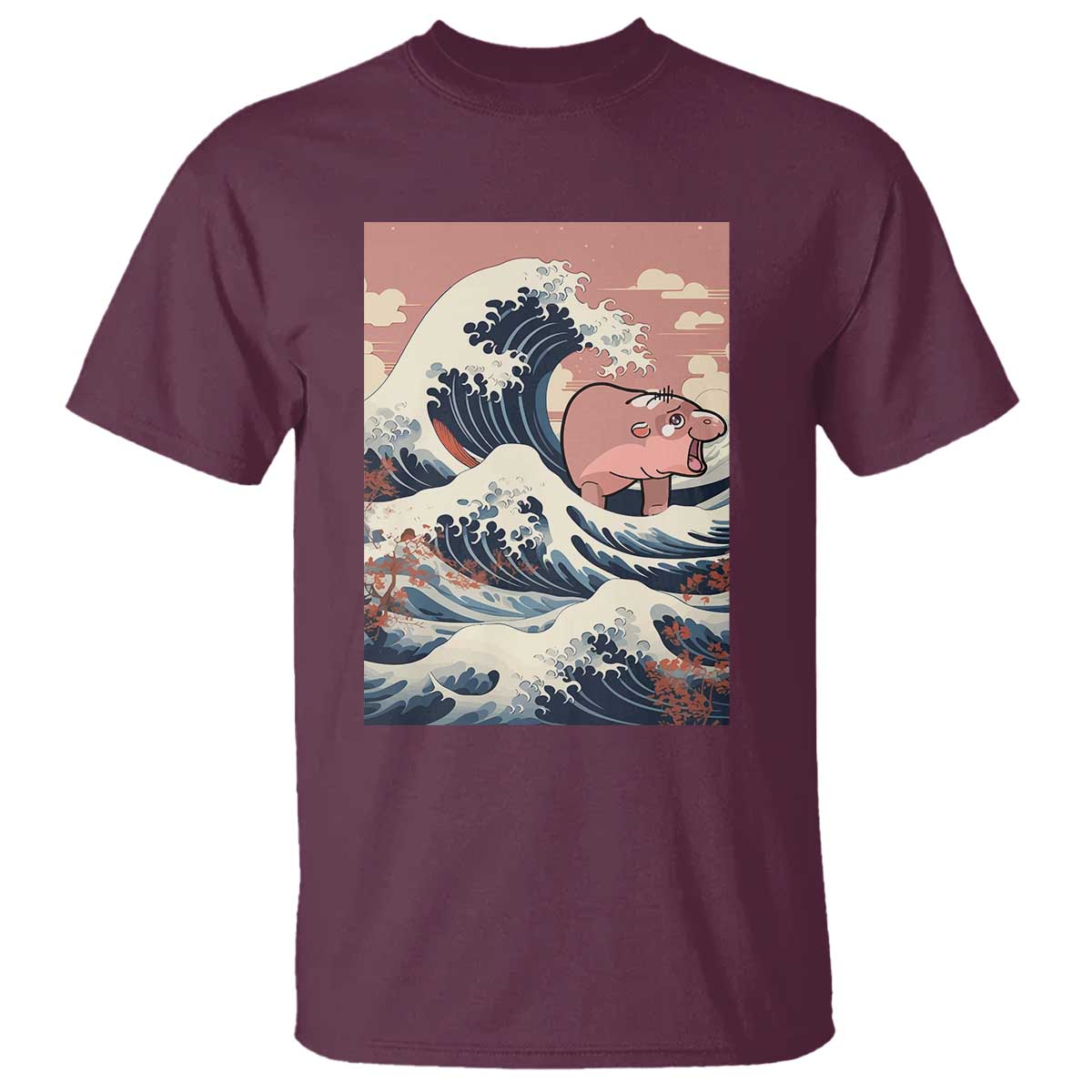Funny Moo Deng T Shirt Cute Hippo Zoo Meme Baby Pygmy Tsunami - Wonder Print Shop