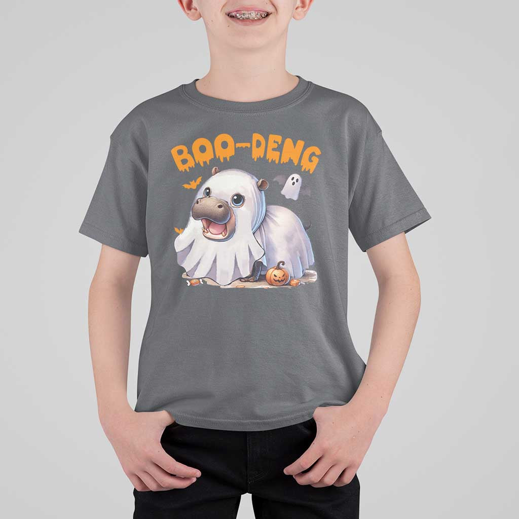 Funny Moo Deng T Shirt For Kid Boo Deng Cute Hippo Zoo Meme Baby Pygmy Halloween - Wonder Print Shop