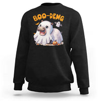 Funny Moo Deng Sweatshirt Boo Deng Cute Hippo Zoo Meme Baby Pygmy Halloween - Wonder Print Shop