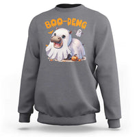 Funny Moo Deng Sweatshirt Boo Deng Cute Hippo Zoo Meme Baby Pygmy Halloween - Wonder Print Shop
