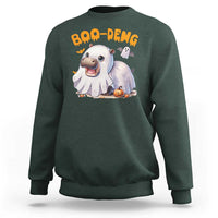 Funny Moo Deng Sweatshirt Boo Deng Cute Hippo Zoo Meme Baby Pygmy Halloween - Wonder Print Shop