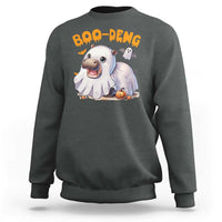 Funny Moo Deng Sweatshirt Boo Deng Cute Hippo Zoo Meme Baby Pygmy Halloween - Wonder Print Shop