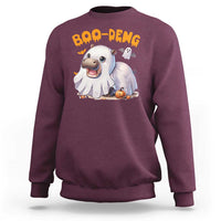 Funny Moo Deng Sweatshirt Boo Deng Cute Hippo Zoo Meme Baby Pygmy Halloween - Wonder Print Shop