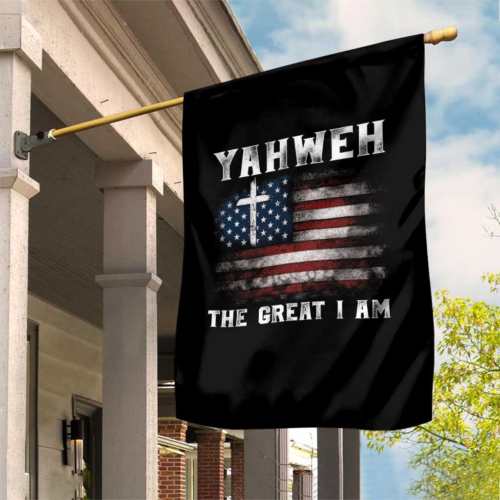 Yahweh The Great I Am Christian Faith Garden Flag Vintage American Flag - Wonder Print Shop